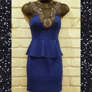 Xs royal blue Peplum dress from Charlotte Russe